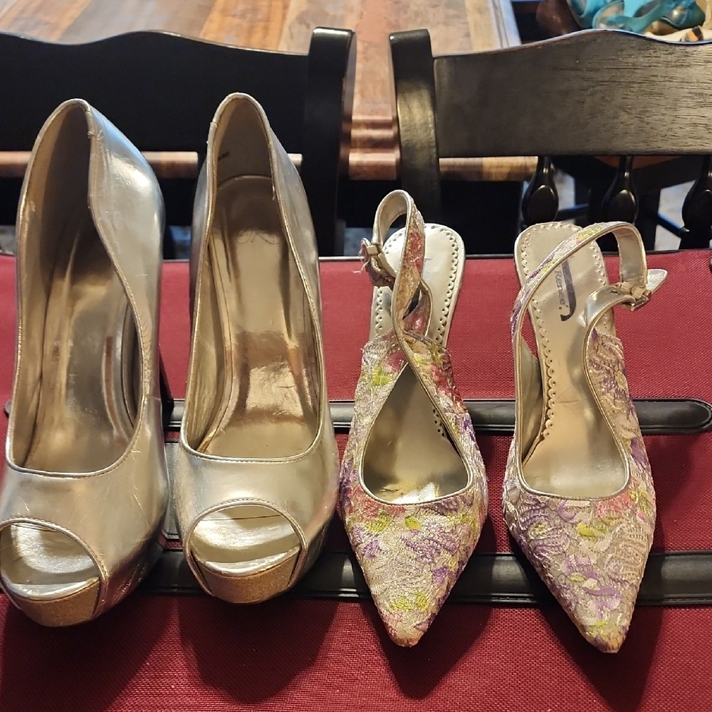 Silver Sparkly High Heels for Formal Events